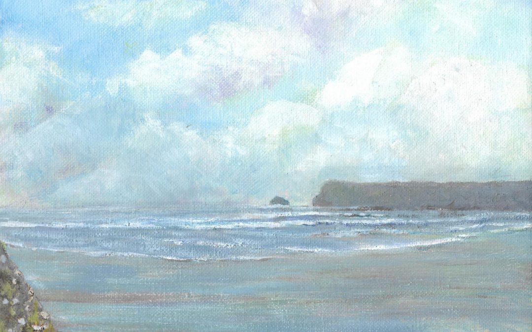 I don’t like Campari, floated across the breeze, and seemed like a fabulous new title for my artwork of Polzeath.   Sat on beach, I captured the atmosphere of the day with plein air sketches.  Available to purchase now and a fabulous gift size at 10 x 8 “.
